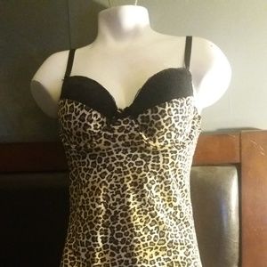sophie b lingerie babydoll nighty leapord print